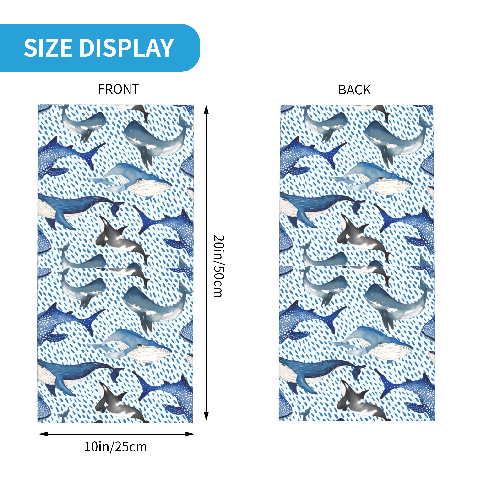 Custom Blue Watercolour Shark  - огляд і ціна Neck Gaiter Fleece