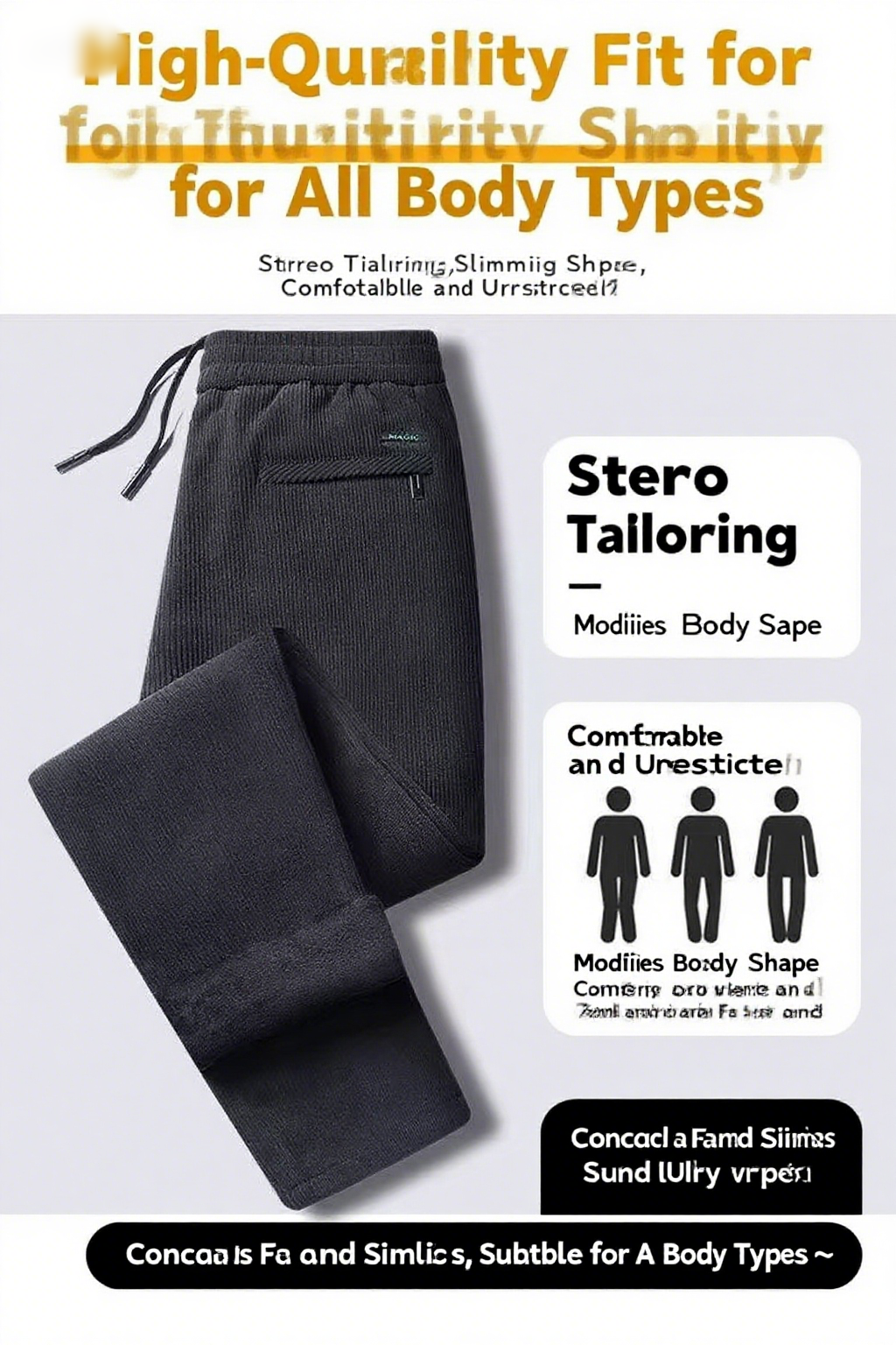 Black gray men's corduroy and  - огляд і ціна Corduroy Pant Warm