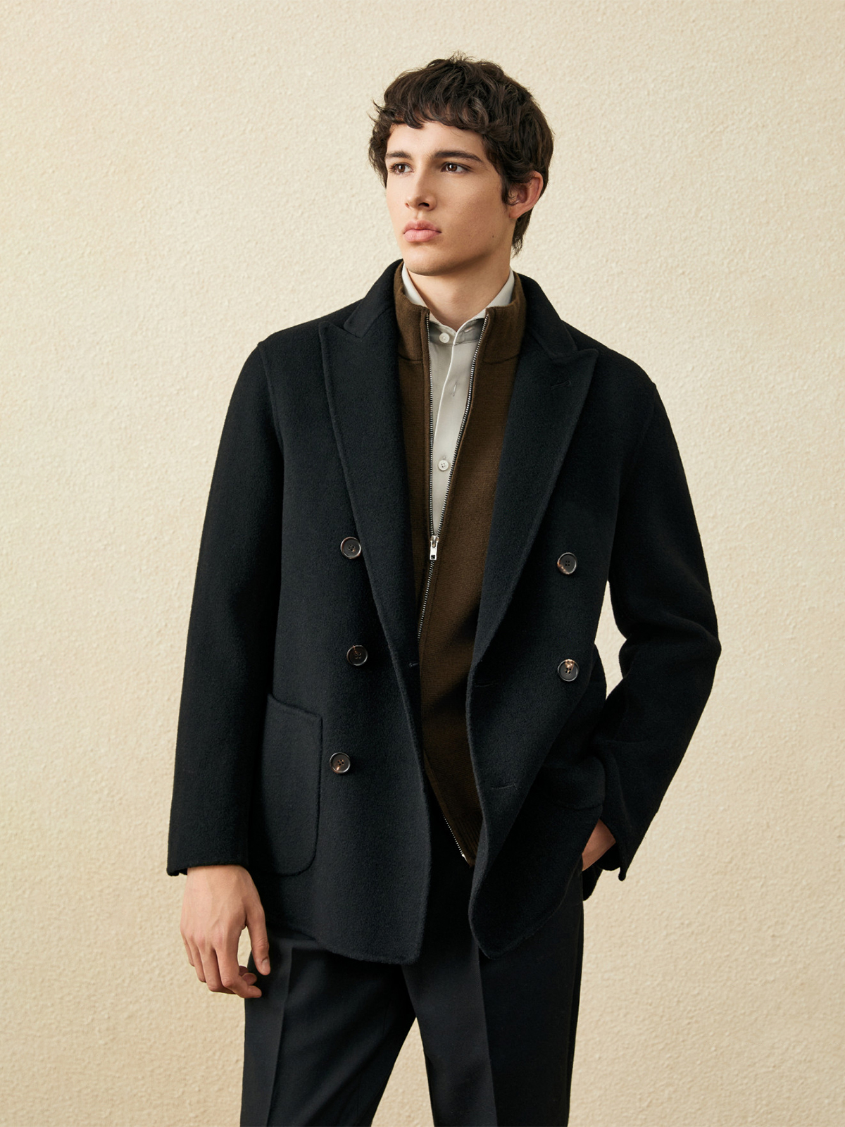 Men‘s 100% Wool Short Coat | B - огляд і ціна Wool Coat Peacoat